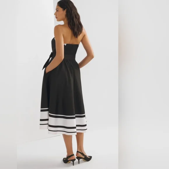 NWT White House Black Market Strapless Sweetheart Fit-N-Flare Dress Size 12 P - Picture 3 of 8